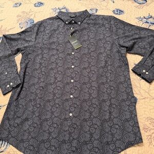Murano Black Paisley Men’s‎ 2 XT Casual Shirt NEW